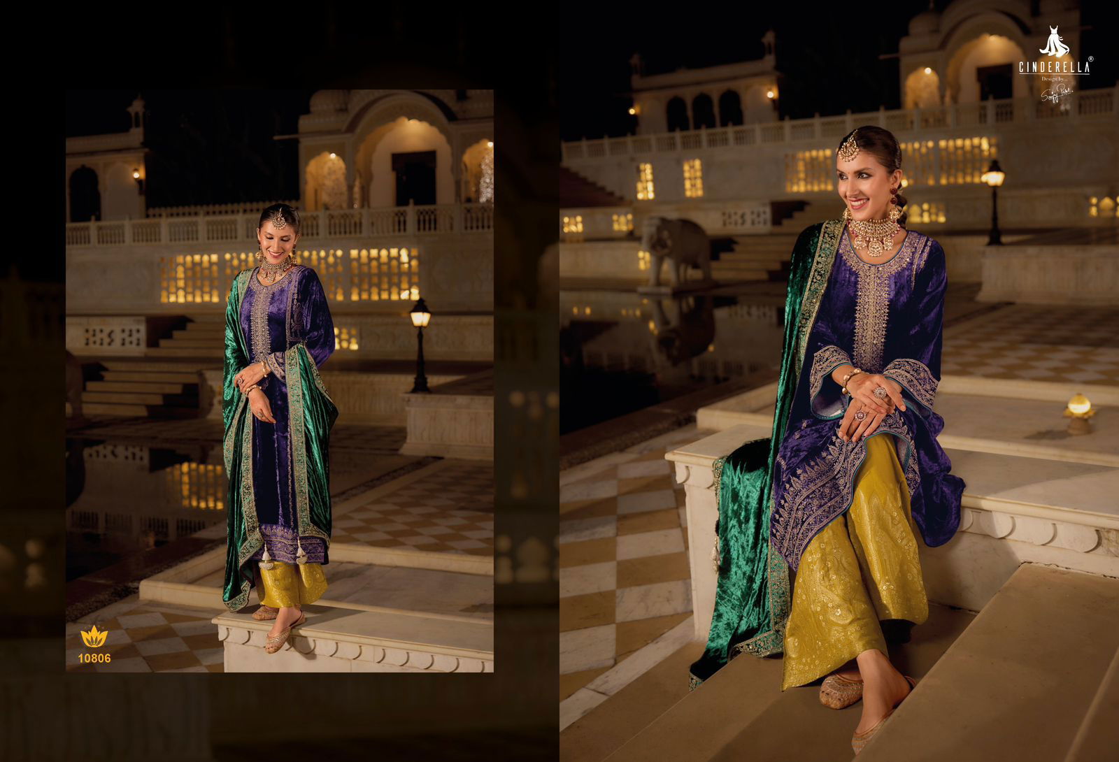 Elegance By Cindrella Viscose Velvet Designer Salwar Kameez Wholesale Shop In Surat